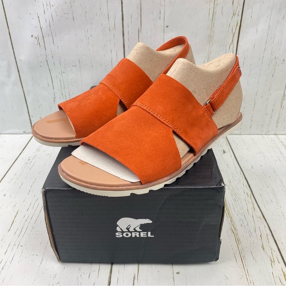 Sorel‎ Ella ll Slingback Suede Leather Sandals - Picture 1 of 16